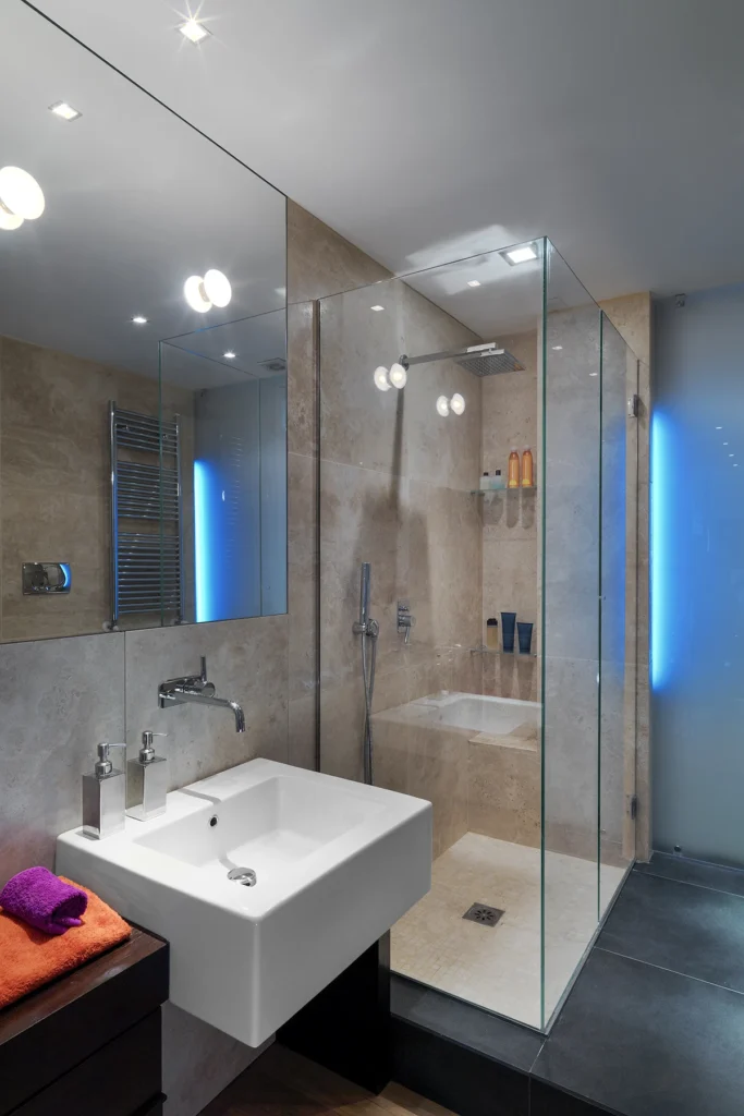 Modern bathroom interior with shower Bispham